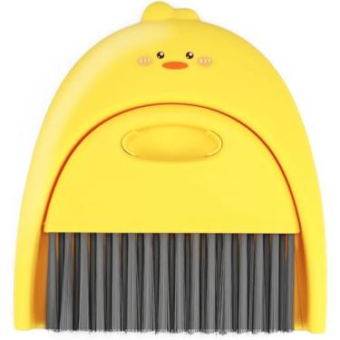 Imagem de Conjunto portátil de vassoura pequena e pá de lixo, 1 conjunto de pá e escova com escova durável, mini ferramenta fofa para teclados de detritos de mesa e gaiolas de animais de estimação, limpeza de