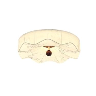 Imagem de Luz de teto Luminária de teto em tecido estilo chinês com formato pétala para sala estudo, antigo