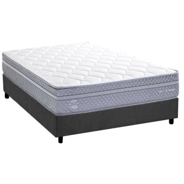 Imagem de Conjunto Box Casal: Colchão Molas Herval Maxspring C1780 + Base Crc Suede Gray (138x188)