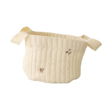 Imagem de simhoa Organizador de fraldas para bebês, cesta de fraldas, portátil, versátil, organizador de trocador, suporte de brinquedos para carro, ambiente, Kapok Pequeno