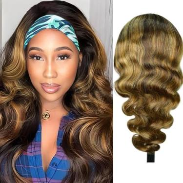 Imagem de Peruca com faixa de cabeça AEDNX Body Wave 100% cabelo humano brasilei