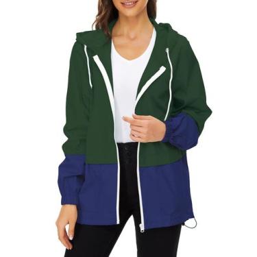 Imagem de Casaco de chuva feminino Century Star impermeável verde marinho S