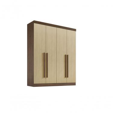 Imagem de Guarda-roupa Da Vinci Plus 4 Portas 3 Gavetas Com Pés - D' Doro Castanho/linho