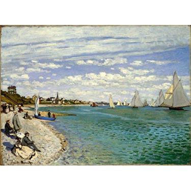 Imagem de Regata em Sainte-Adresse (1867) de Claude Monet - 30x41 - Tela Canvas Para Quadro