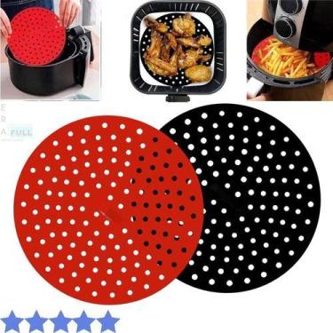 Imagem de Tapete Silicone Redondo 22,8cm Airfryer Antiaderente Lavável - Fu Xing