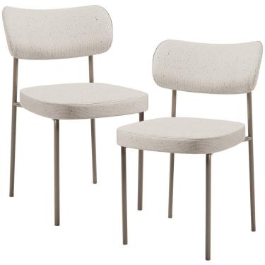 Imagem de Kit 02 Cadeiras Para Sala De Jantar Melina Base Arena L02 Linho Cru - Lyam Decor