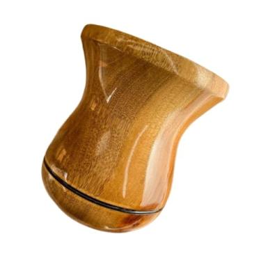 Imagem de Cuia Termica，Cuia de Chimarrão Copo de Mate de Madeira em Dois Tons com Logotipo/Nome/Desenho Gravado a Laser(Natural)