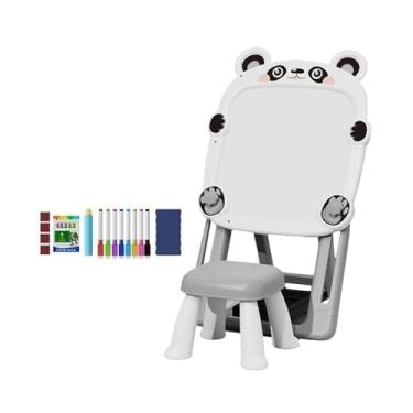 Imagem de Yunhgft Quadro Branco Apagável Infantil com Banquinho, Quadro Interativo para Crianças Pequenas, Meninos E Meninas - Presente