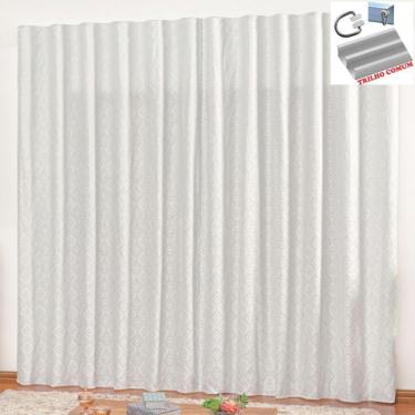Imagem de Cortina Em Jacquard Degradê 4,00 X 2,70 Para Trilho Comum - Branca