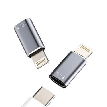 Imagem de Adaptador de áudio OTG tipo C para cabo Lightning fones de ouvido USB C carregador acessórios (pacote com 2) para Apple para iPhone 14 13 para iPad, conversor de cartão, adaptador tipo C, teclado