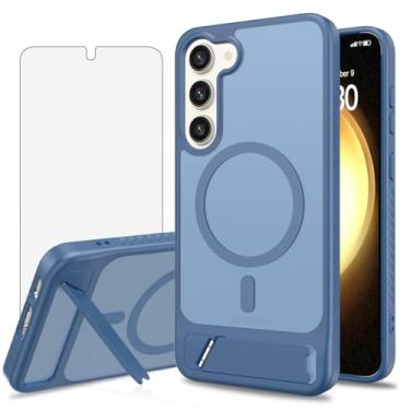 Imagem de Asuwish Capa de celular para Samsung Galaxy S23 5G, com protetor de tela de vidro temperado, suporte traseiro translúcido magnético à prova de choque, capa protetora S 23 23S GS23 G5 SM-S911U 6,1