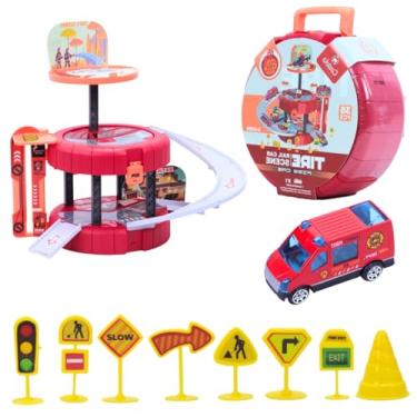 Imagem de Brinquedo Maleta Pista de Bombeiro com Rampa e Carrinho CBS0663 - Castela