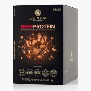 Imagem de Beef Protein, Sabor Cacau, 15 Sachês de 32g, Zero Açúcar, Sem Lactose, 24g Proteína por Porção - Essential Nutrition