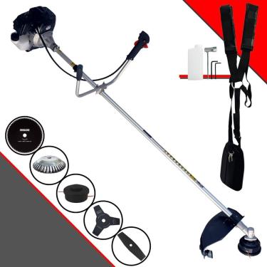 Imagem de Roçadeira Toyama RT43LB25A 43cc 10.000rpm 1,7HP de Potência Multifunções Com Carretel e Faca 3 Pontas + Faca 2 Pontas + Faca 80 Dentes + Escova de Aço