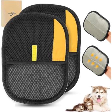 Imagem de XHCLIUFB Luva de remoção de pelos de animais de estimação para gatos e cães, luvas de pelos eletrostáticas de cinco dedos atualizadas, escova mágica reutilizável, ferramenta de remoção de pelos de