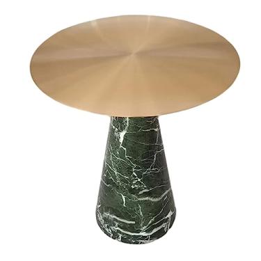 Imagem de ZABEES Mesas laterais pequena mesa de centro leve estilo luxuoso sofá mesa de chá mesa de canto de aço inoxidável mesa de centro para sala de estar e escritório