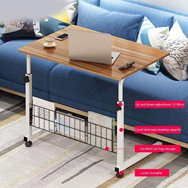 Imagem de Mesa lateral para laptop, mesa de cabeceira ajustável, sobrecama, com rodas, bandeja de armazenamento/mesa de notebook, mesa lateral de sofá para casa, dormitório, escritório, hospital, L (cor C