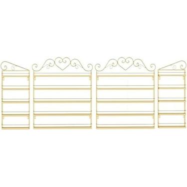 Imagem de ZDJZMGZ Armazenamento de verniz para unhas, prateleira de garrafa de esmalte montada na parede, prateleira de armazenamento de perfume, prateleiras suspensas para salão/beleza/loja de unhas (dourado