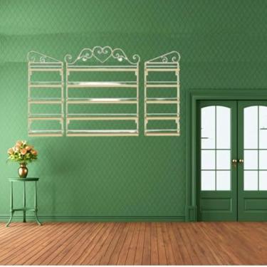 Imagem de ZDJZMGZ Armazenamento de verniz para unhas, prateleira de garrafa de esmalte montada na parede, prateleira de armazenamento de perfume, prateleiras suspensas para salão/beleza/loja de unhas (dourado