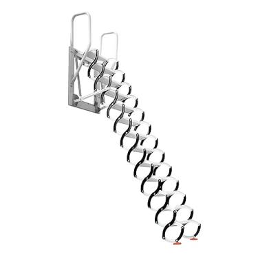Imagem de HYUIO Escada dobrável montada na parede escada de aço carbono extensão loft escada de loft carga 661 399.6 kg escada telescópica sótão, 2,2 2,5 m 6,5 2,5 m 2,6 m