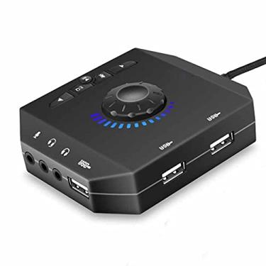 Imagem de IUBGFTO Placa de som USB profissional para computador 7.1 adaptador de áudio conversor interface de áudio para PC laptop placa de som externa