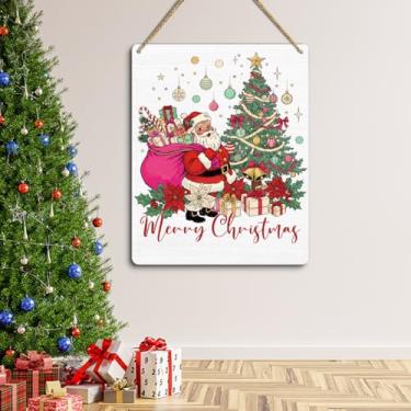 Imagem de Placa para decoração de porta de Feliz Natal sazonal de inverno, arte de parede, decoração de Feliz Natal, decoração de Natal para casa, parede, escritório, varanda, porta da frente, sala de jantar