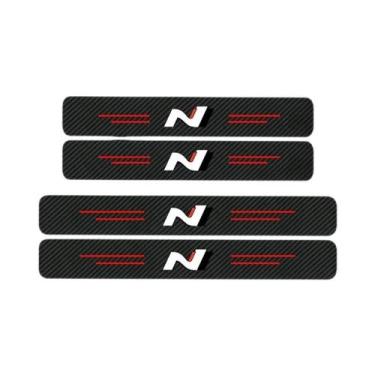 Imagem de Adesivos Protetores De Soleira De Porta De Carro Em Fibra De Carbono P