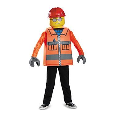 Imagem de Disguise Lego Construction Worker Classic Costume, Orange, Large (10-12)