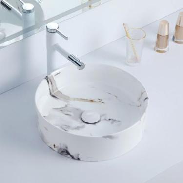 Imagem de Cuba Deend De Cerâmica MarmoDolce Para Banheiro 39x39x12cm