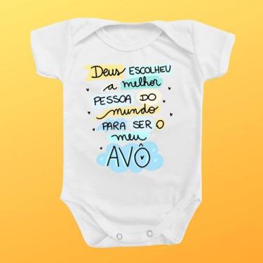 Imagem de Body Roupa Bebê Melhor Vovô Avô Anunciação Deus Menino Azul - USE BB C