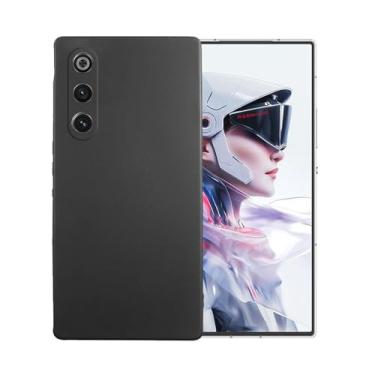 Imagem de WDMYLFTW Capa de silicone para ZTE Nubia RedMagic 10 Air, capa protetora de corpo inteiro com toque macio e sedoso, à prova de choque com forro de microfibra (preto)
