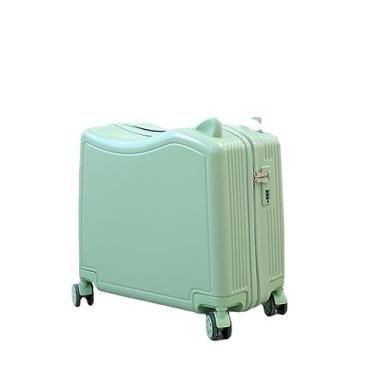 Imagem de Malas de mão mala fofa bagagem de embarque de grande capacidade resistente ao desgaste combinação trava mala mala malas (, Verde, 20 in