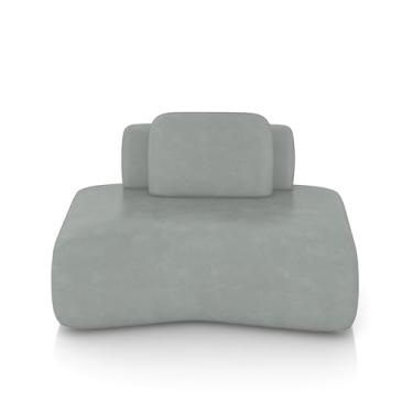 Imagem de Sofá Ilha Sala de Estar Dakota 174cm Modulado Encosto Almofada Solta PU Cinza G33 - Gran Belo