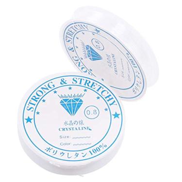 Imagem de aqxreight Corda de Pulseira Elástica, Fio de Miçangas Elástico Forte de 0,8 Mm para Fabricação de Pulseira de Colar de Joias DIY, Com Material de Resina Plástica Transparente (0,7 mm)