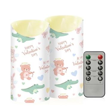 Imagem de Wassud Pacote com 2 velas sem chama com controle remoto, velas realistas cintilantes com temporizador, velas decorativas para Natal, casamento, festa, decoração de casa média
