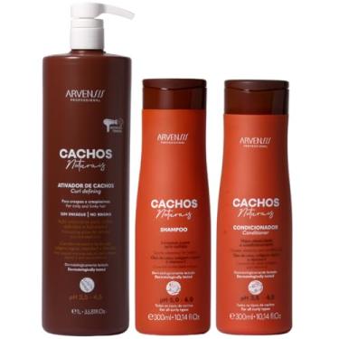 Imagem de Kit Shampoo Condicionador E Ativador Cachos Naturais Arvensis Cabelos Crespos Definição Vegano 1l