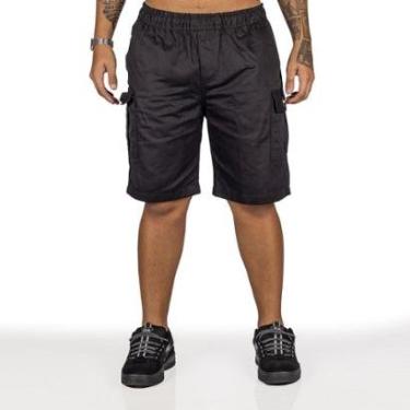 Imagem de Bermuda Overking Cargo Sarja Preto (Preto)-Masculino