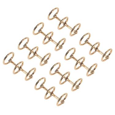 Imagem de Acouto Anéis de Folhas Soltas Reutilizáveis, Conta de Metal Galvanizado Com 3 Furos, Anéis de Encadernação de Folhas Soltas, de Livro, Divisão de Pressão Articulada - e Material Escolar (#11)