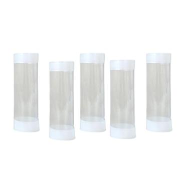 Imagem de oshhni Conjunto de 5 Tubos para Armazenamento de Bolas de Golfe, Estojo para Bolas de Golfe, Acessórios, Caixa de Embalagem Redonda Transparente Colecionável, S