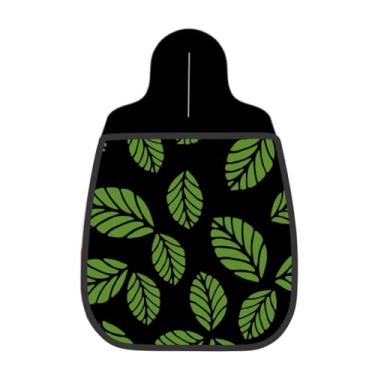 Imagem de Lixeira De Carro Organizador Lixinhocar Folhas Verdes Fundo Preto