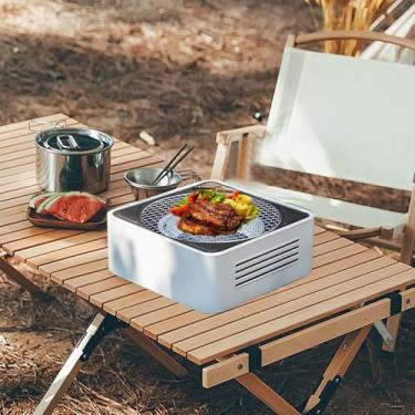 Imagem de Churrasqueira De Carvão Vegetal Portátil Para Acampamento | Fogão De Churrasco Compacto | Grelhador a Carvão Móvel,para Acampamento Praia Jardim Casa Piquenique Viagem Cozinha Interior Exterior