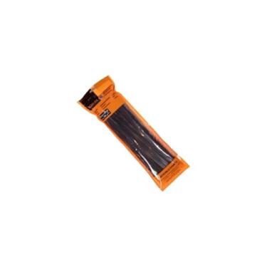 Imagem de Abraçadeira de Nylon 25cm x 3,6mm, Preta, 100 Unidades, Resistente, com Proteção UV, para Organização de Cabos e Fios