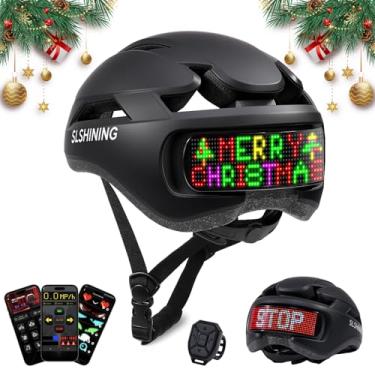 Imagem de asteron Capacete De Bicicleta, Bicicleta Com Luz, Visor Led Alta Visibilidade 360° Indicadores Direção E Parada, Controle Remoto, Padrões Diy Personalizados, Controlado Por Aplicativo Inteligente, C