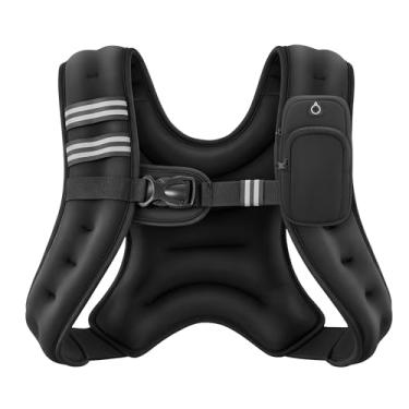 Imagem de Colete ZELUS pesado de 6 kg/4,5 kg/2,6 kg/2,6 kg/1,8 kg/1,8 kg/1,3 kg colete de peso com listras refletivas para treino, treinamento de força, corrida, fitness, musculação, perda de peso, levantamento de peso, 8lbs