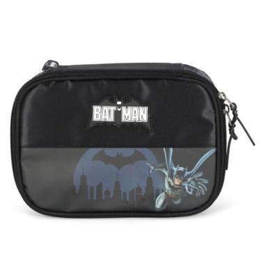Imagem de Estojo Box Batman Escolar Menino Grande Porta Lápis Preto - Luxcel