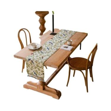 Imagem de Toalha De Mesa Nórdica De Algodão E Linho Com Borlas, Decoração Rústic