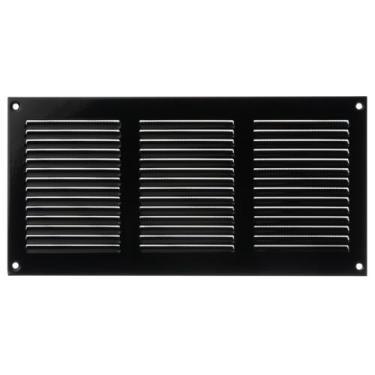 Imagem de ABOUT VENT Tampa de ventilação de 25,4 x 10 cm (abertura do duto) - capas de ventilação pretas para parede e teto - grade de retorno de metal - Registro de saídas de ar HVAC AC para uso interno e