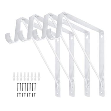 Imagem de Suportes Para Prateleiras De Armário,Organizador Triangular Em Aço Inoxidável | Ângulos de Suporte para Prateleira de Armário - Para -Roupa Cozinha Casa de Banho Garagem Quarto Sala de Lavandaria Hall