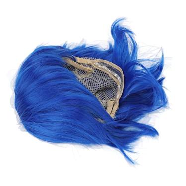 Imagem de Naroote Peruca Curta e Fofa Masculina para Cosplay, Aparência para Dramatização, Cabelo Sintético de Alta Temperatura, Azul