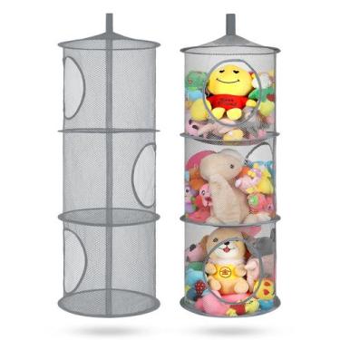 Imagem de Organizador Colgante para Peluches 2 Piezas Rosa Costera Gris - coasta